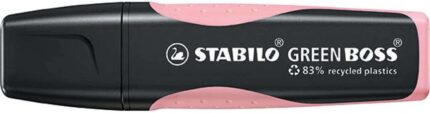 Stabilo Green Boss Pastel Pennarello fluorescente - Realizzato con l'83% di plastica riciclata - Tratto tra 2 e 5 mm - Ricaricabile - Colore Rosa Blush