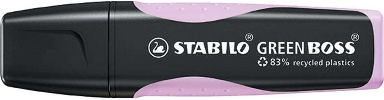 Stabilo Green Boss Pastel Pennarello fluorescente - Realizzato con l'83% di plastica riciclata - Tratto tra 2 e 5 mm - Ricaricabile - Colore Brisa Violeta
