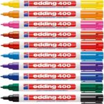 Edding 400 Espositore da 30 pennarelli permanenti - Punta tonda - Tratto 1 mm - Ricaricabile - Asciugatura rapida - Colori assortiti - immagine 2