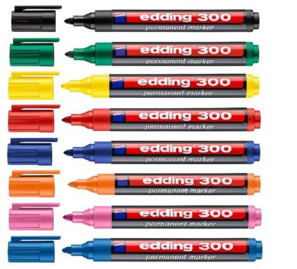 5 e 3 mm - Inchiostro quasi inodore - Cappuccio con clip - Asciugatura rapida - Colori assortiti