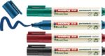 Edding 22 EcoLine Confezione da 4 pennarelli indelebili - Punta smussata - Tratto da 1 a 5 mm - 90% di plastica riciclata - Colori assortiti - immagine 2