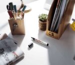 Edding 22 EcoLine Confezione da 4 pennarelli indelebili - Punta smussata - Tratto da 1 a 5 mm - 90% di plastica riciclata - Colori assortiti - immagine 3