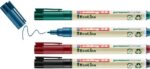 Edding 25 EcoLine Confezione da 4 pennarelli indelebili - Punta tonda fine - Tratto 1 mm - 90% di plastica riciclata - Colori assortiti - immagine 2