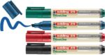 Edding 29 EcoLine Confezione da 4 pennarelli per lavagna bianca - Punta smussata - Tratto da 1 a 5 mm - 90% di plastica riciclata - Cancellabile a secco - Colori assortiti - immagine 2