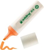 Edding 24 EcoLine Pennarello fluorescente - Punta smussata - Tratto tra 2-5 mm - 90% di plastica riciclata - Etichetta ecologica Blue Angel - Colore arancione - immagine 2