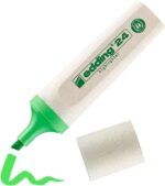 Edding 24 EcoLine Pennarello fluorescente - Punta smussata - Tratto tra 2-5 mm - 90% di plastica riciclata - Etichetta ecologica Blue Angel - Colore verde chiaro - immagine 2