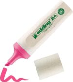 Edding 24 EcoLine Pennarello fluorescente - Punta smussata - Tratto da 2 a 5 mm - 90% di plastica riciclata - Etichetta ecologica Blue Angel - Colore rosa - immagine 2