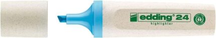 Edding 24 EcoLine Pennarello fluorescente - Punta smussata - Tratto tra 2-5 mm - 90% di plastica riciclata - Etichetta ecologica Blue Angel - Colore azzurro