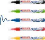 Edding 5100 Acrylic Confezione da 5 pennarelli permanenti acrilici - Punta tonda 2-3 mm - Tratto medio - Resistente alla luce - Asciugatura rapida - Colori assortiti - immagine 2