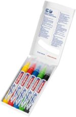Edding 5100 Acrylic Confezione da 5 pennarelli permanenti acrilici - Punta tonda 2-3 mm - Tratto medio - Resistente alla luce - Asciugatura rapida - Colori assortiti - immagine 3
