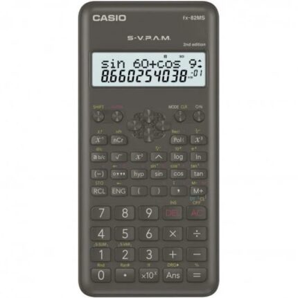 Calcolatrice scientifica Casio FX-82MS 2ª Ed. - Display LCD a 2 righe - 240 funzioni integrate - 8 memorie di variabili - Calcolo delle percentuali - Alimentazione 1 batteria AA