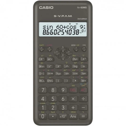 Calcolatrice scientifica Casio FX-82MS 2ª Ed. - Display LCD a 2 righe - 240 funzioni integrate - 8 memorie di variabili - Calcolo delle percentuali - Alimentazione 1 batteria AA Calcolatrice scientifica Casio FX-82MS 2ª Ed. - Display LCD a 2 righe - 240 funzioni integrate - 8 memorie di variabili - Calcolo delle percentuali - Alimentazione 1 batteria AA