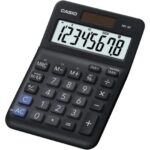 Casio MS-8F Calcolatrice da tavolo con display extra-large a 8 cifre - Segni di comando delle funzioni - Alimentazione solare e a batterie - Colore nero
