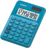 Casio MS-7UC Calcolatrice da tavolo a 10 cifre - Tasto doppio zero - Separatori di migliaia a 3 cifre - Pressione simultanea dei tasti - Alimentazione solare e a batterie - Colore blu