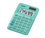 Casio MS-7UC Calcolatrice da tavolo a 10 cifre - Tasto doppio zero - Segnali di virgola a 3 cifre - Pressione simultanea dei tasti - Alimentazione solare e a batterie - Colore verde