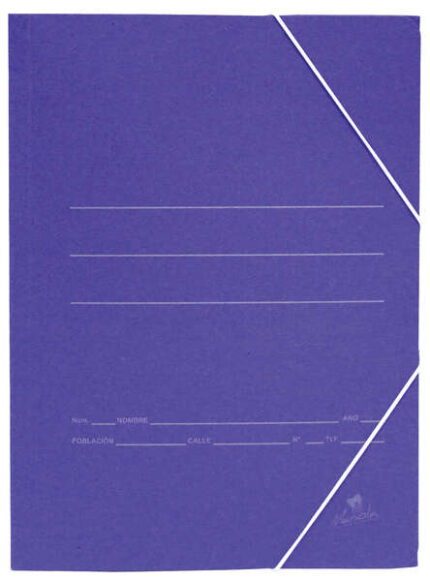 Mariola Cartellina in cartoncino semplice formato Folio 500 g/m² - Dimensioni 34x25x1 cm - Chiusura con elastico - Colore blu opaco