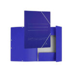 Mariola Cartellina in cartoncino con alette Folio 500 g/m² - Dimensioni 34x25x1 cm - Chiusura con elastico - Colore blu opaco