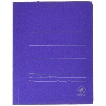 Mariola Cartellina in cartone con busta Folio 500 g/m² - Misure 34x25x1 cm - Chiusura con elastico - Colore blu opaco