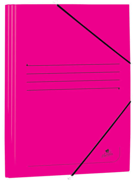 Mariola Cartellina in cartoncino patinato con alette formato Folio 500 g/m² - Dimensioni 34 x 25 x 1 cm - Chiusura con elastico - Colore fucsia