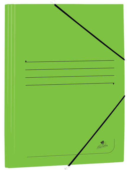 Mariola Cartellina in cartoncino patinato con alette Folio 500 g/m² - Misure 34 x 25 x 1 cm - Chiusura con elastico - Colore verde