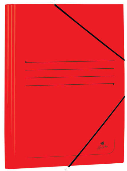 Mariola Cartellina in cartoncino patinato con alette formato folio 500 g/m² - Dimensioni 34x25x1 cm - Chiusura con elastico - Colore rosso