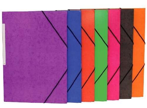 Mariola Cartellina in cartone Simil Prespan con etichetta sul dorso Folio 500 g/m² - Dimensioni 34 x 25 cm - Chiusura con elastico - Colori assortiti