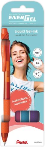 Pentel EnerGel X Confezione da 4 penne a sfera retrattili con inchiostro gel - Punta da 0