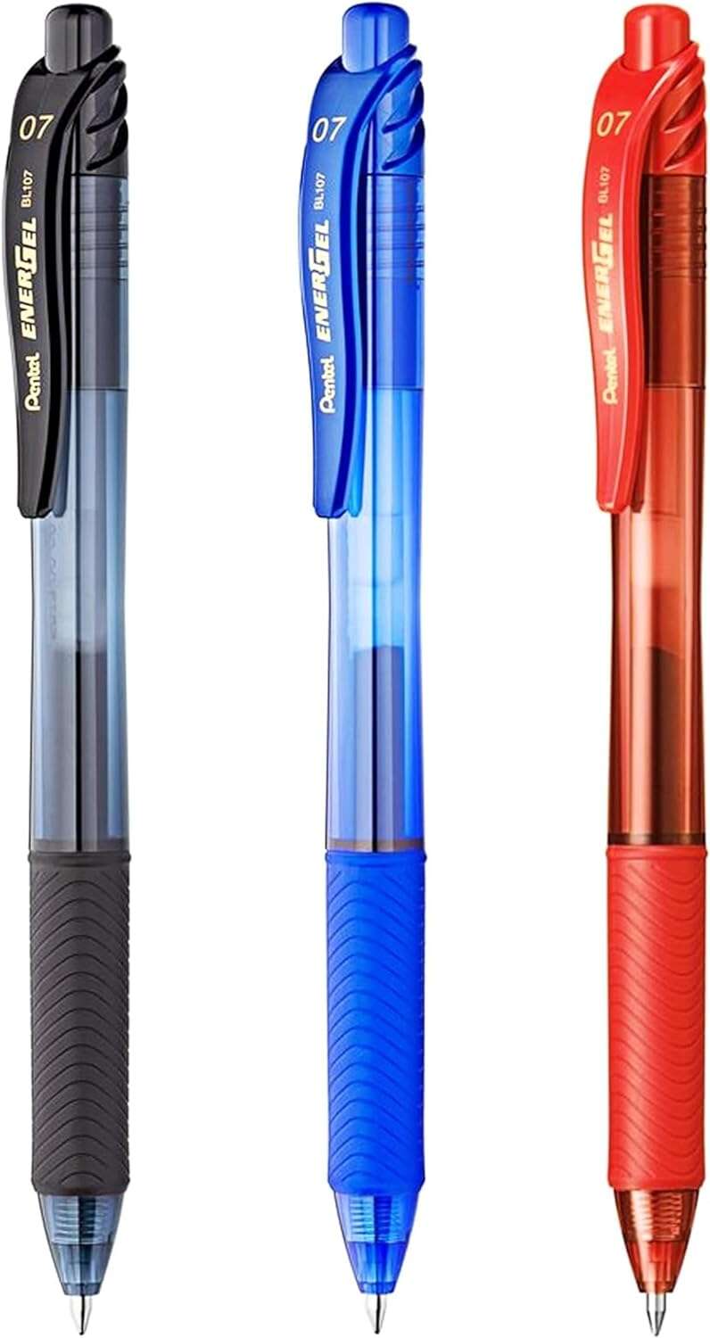 Pentel EnerGel X Confezione da 3 penne a sfera retrattili con inchiostro gel - Punta da 0