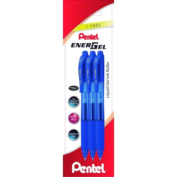 Pentel EnerGel X Confezione da 3 penne a sfera retrattili con inchiostro gel - Punta da 0