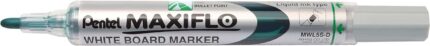 Pentel Maxiflo Pennarello per lavagna bianca - Punta a pallottola - Larghezza tratto 2 mm - Regolazione del flusso d'inchiostro - 50% di materiali riciclati - Colore verde