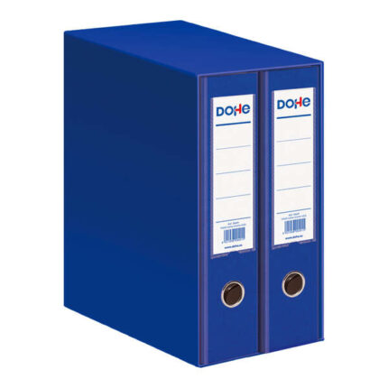 Dohe Modulo da 2 raccoglitori Folio Dorso largo con anello e cordoncino - Cartone rivestito in polipropilene - Angolari metallici - Leva di massima qualità - Colore blu
