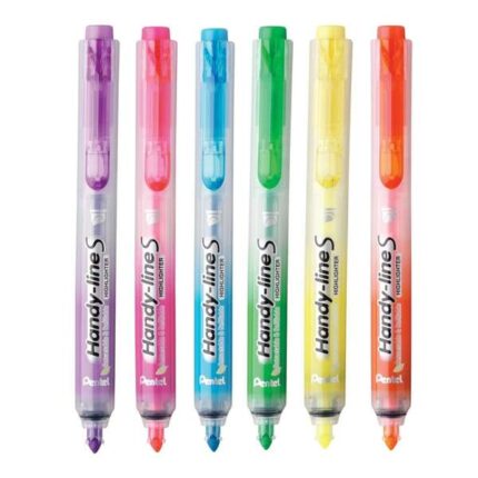 Pentel Handy Line S Confezione da 6 pennarelli fluorescenti a punta retrattile - Inchiostro liquido - Tratto da 1