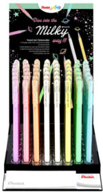 Pentel Hybrid Milky Espositore da 48 penne a sfera - Punta fine 0