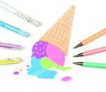 Pentel Hybrid Milky Penna a sfera - Punta fine 0,8 mm - Tratto 0,4 mm - Inchiostro gel opaco - Colore viola pastello - immagine 5