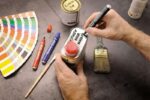Pentel PenTools Confezione da 4 pennarelli permanenti industriali Pentel Pen N50 - Punta conica resistente e durevole - Tratto 2 mm - Resistente all'acqua e alla luce - Colori: 2x nero, blu e rosso - immagine 4