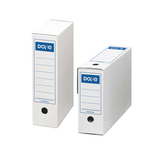 Dohe Scatola per archiviazione definitiva - Formato Folio - Dimensioni 255x355x100 mm - Utilizzabile in orizzontale e verticale - Facile da montare - Colore bianco