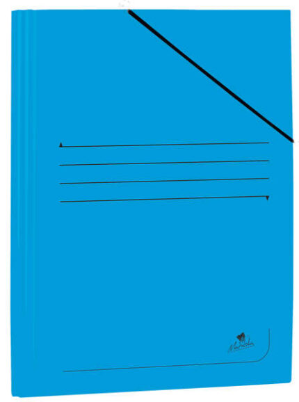 Mariola Cartellina in cartone plastificato Folio 500 g/m² - Dimensioni 34 x 25 cm - Chiusura con elastico - Colore blu