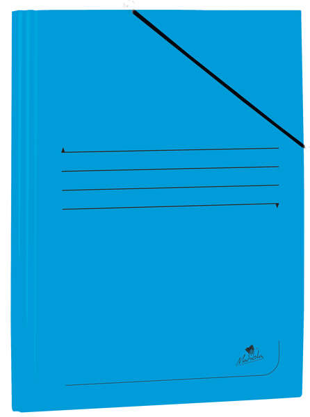 Mariola Cartellina in cartone plastificato Folio 500 g/m² - Dimensioni 34 x 25 cm - Chiusura con elastico - Colore blu