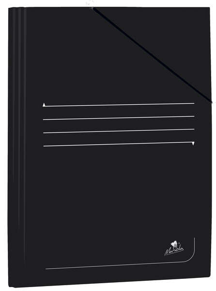 Mariola Cartellina in cartoncino plastificato Folio 500 g/m² - Dimensioni 34 x 25 cm - Chiusura con elastico - Colore nero Mariola Cartellina in cartoncino plastificato Folio 500 g/m² - Dimensioni 34 x 25 cm - Chiusura con elastico - Colore nero