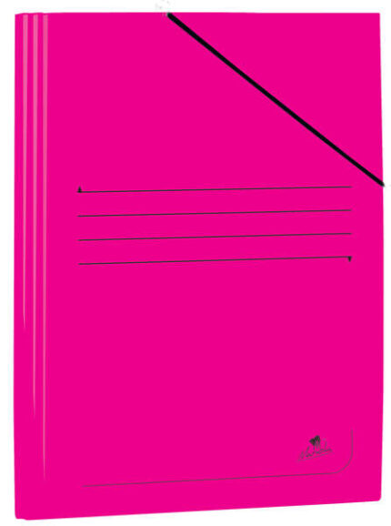 Mariola Cartellina in cartoncino plastificato Folio 500 g/m² - Dimensioni 34 x 25 cm - Chiusura con elastico - Colore fucsia