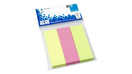 Global Notes inFO Confezione da 3 blocchi da 100 segnalibri 75 x 25 mm - Certificazione FSC™ - Colori: giallo