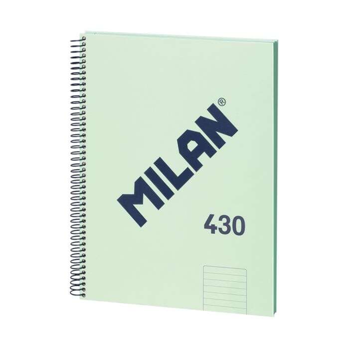 Milan Serie 1918 Quaderno a spirale Formato A4 Righe da 7 mm - 80 fogli da 95 g/m² - Microperforato
