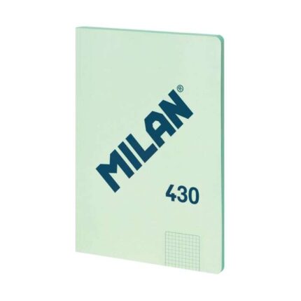 Milan Serie 1918 Taccuino rilegato Formato A4 Griglia 5x5 mm - 48 fogli da 95 g/m² - Microperforato - Copertina morbida - Colore verde