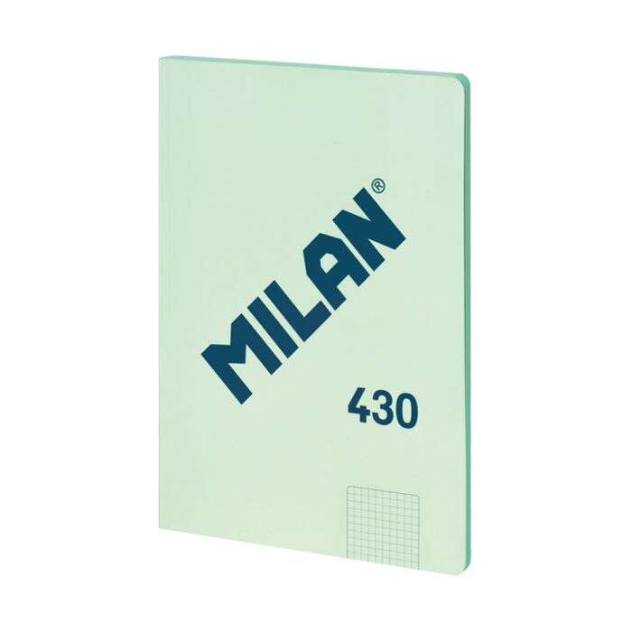 Milan Serie 1918 Taccuino rilegato Formato A4 Griglia 5x5 mm - 48 fogli da 95 g/m² - Microperforato - Copertina morbida - Colore verde