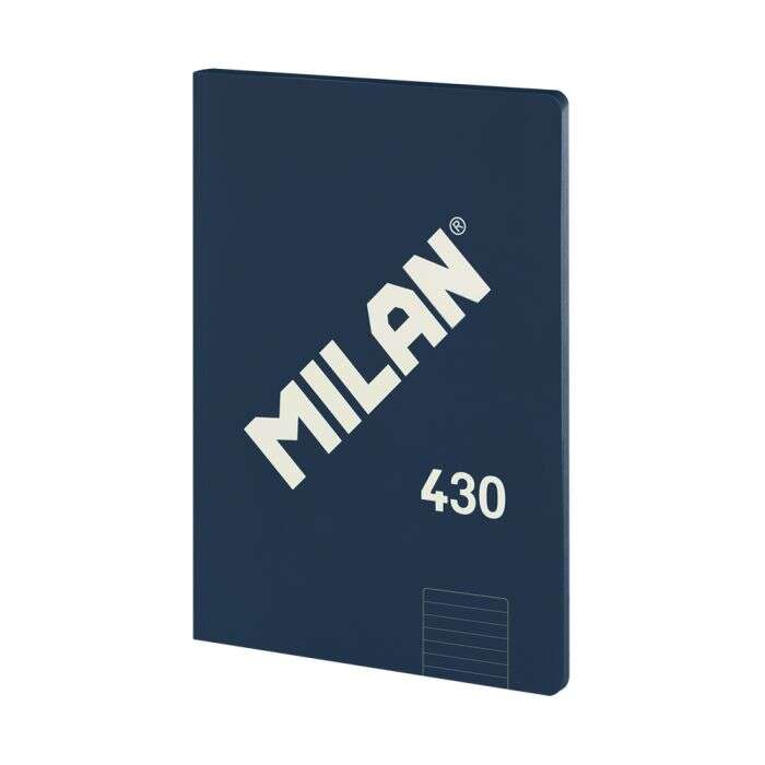 Milan Serie 1918 Quaderno rilegato formato A4 a righe da 7 mm - 48 fogli da 95 g/m² - Microperforato - Copertina morbida - Colore blu scuro