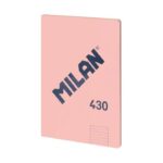 Milan Serie 1918 Taccuino rilegato in colla formato A4 a righe da 7 mm - 48 fogli da 95 g/m² - Microperforato - Copertina morbida - Colore rosa