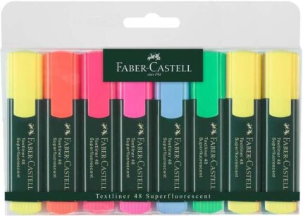 Faber-Castell Textliner 48 Confezione da 8 pennarelli fluorescenti - Punta smussata - Tratto tra 1