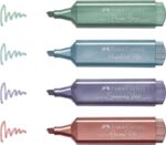 Faber-Castell Textliner 46 Metallic Confezione da 8 pennarelli fluorescenti - Punta smussata - Tratto tra 1 mm e 5 mm - Inchiostro a base d'acqua - Colori assortiti - immagine 2