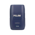 Milan Compact Serie 1918 Temperamatite Compact con 2 gomme da cancellare - Temperamatite doppio - Lama di sicurezza - Colore blu scuro - immagine 2
