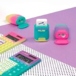 Milan Compact Sunset Afilaborra Compact con 2 gomme da cancellare - Temperamatite doppio - Lama di sicurezza - Colore turchese/viola/giallo - immagine 3